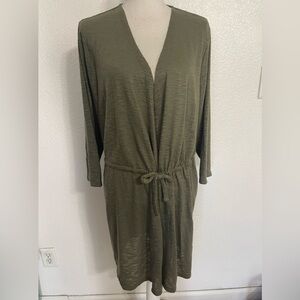 Lane Bryant Womens Cardigan Size 18/20 Green Tie Front